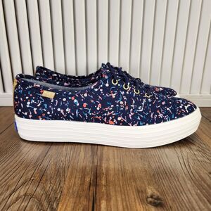 Keds Champion Liberty Dot Womens Sz 8.5 Navy Blue Lifestyle Comfy Sneakers Shoes